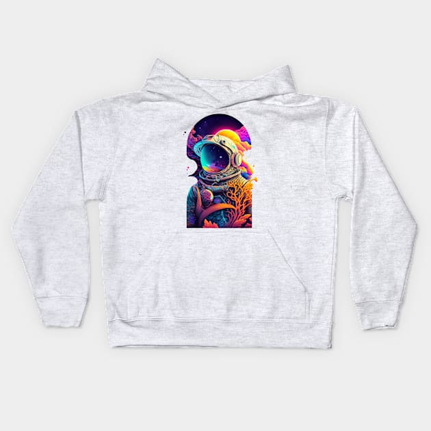 Astronaut Mind Melt Kids Hoodie by MindTankArt